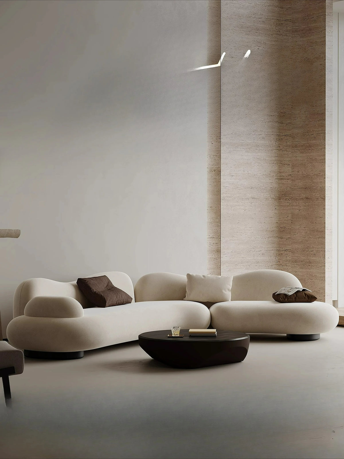 Fabric sofa curved living room size apartment Italian minimalist designer