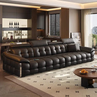 Modern Luxury Sofa Head Layer Leather Living Room Sofas Three Seat Couch Armchair Straight Row Chaise Lounges Home Furniture