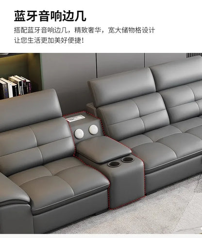 functional sofa, electric adjustable modern living room, storage princess, smart head, etc., dual-purpose leather sofa bed