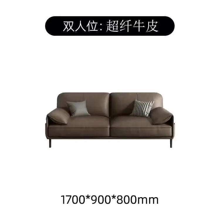 Simple Modern Office Sofa Coffee Table Set Luxury Genuine Leather Three-Seater for Business Meeting Reception Living Room Hotel