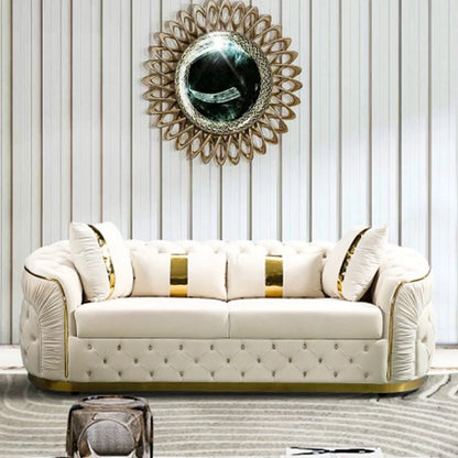 High-end custom luxury villa 3 2 1 seat sofa set furniture living room modular Italian modern design fabric combination sofa