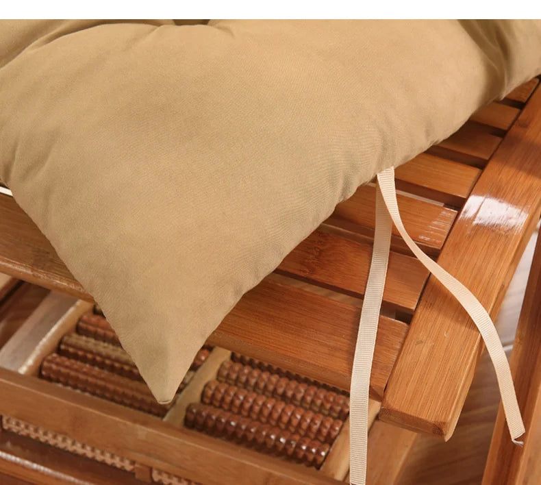 Four Seasons Thick Bench Cushion Rocker Chair Cotton Cushion Solid Color Soft Thicken Outdoor Garden Reclining Chair Cushions