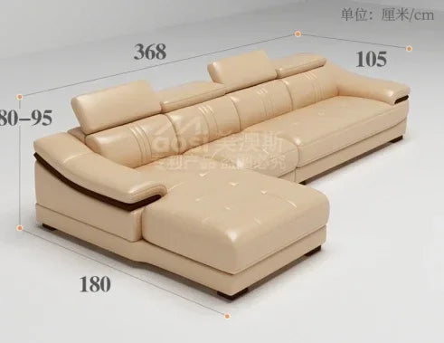 Genuine leather sofa head layer cowhide small unit,simple and modern functional, fashionable leather sofa combination decoration
