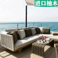 combination furniture Outdoor sofa, outdoor leisure terrace, patio, rattan sofa, teak villa, hotel, garden balcony