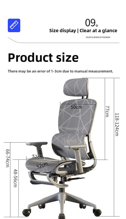 Ergonomic chair Home computer chair Comfortable sedentary office chair Back seat Study desk E-sports study chair