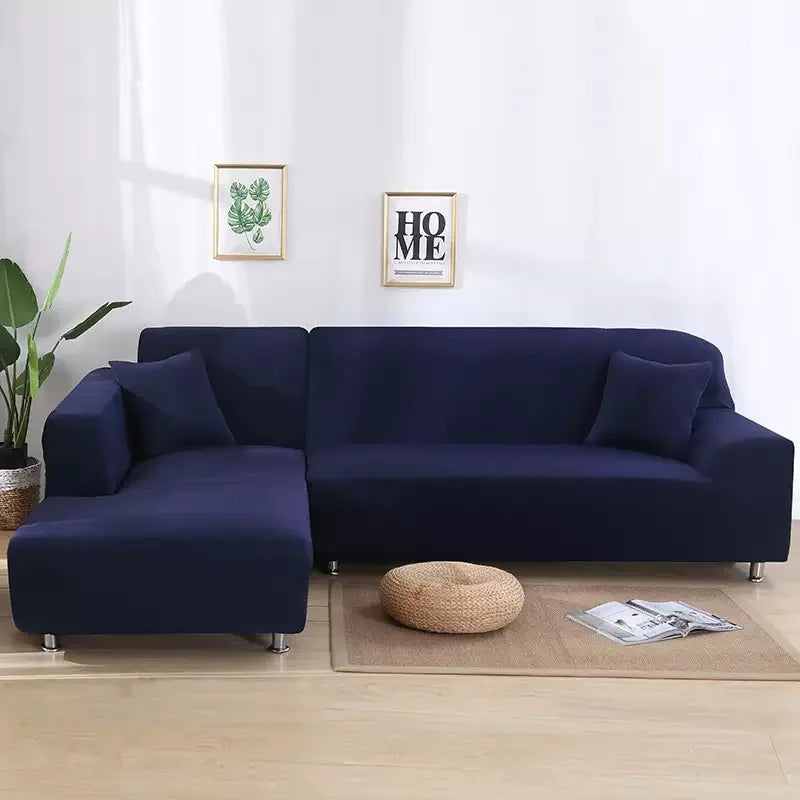 Elastic Solid Color Sofa Cover for Living Room All-inclusive Spandex Couch Cover Sectional Furniture Slipcover 1/2/3/4 Seater