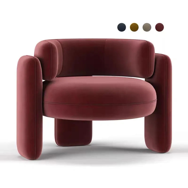 Cream single sofa chair designer lazy living room balcony modern simple and lightweight luxury reception lounge chair