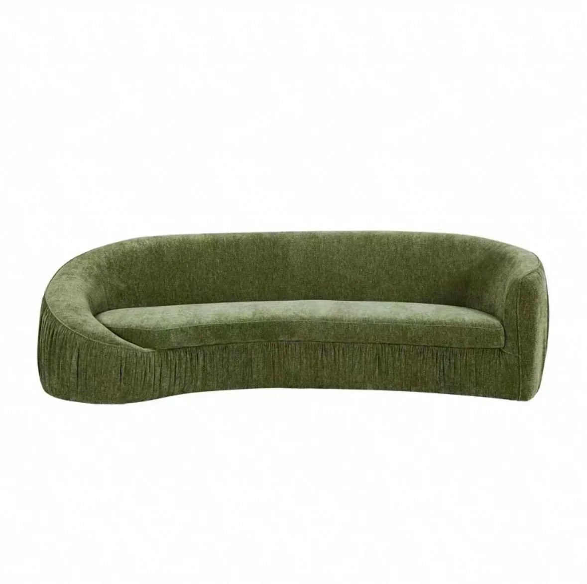 gW Nordic modern minimalist chenille cloth sofa hotel pleated curved large flat multi-person sofa