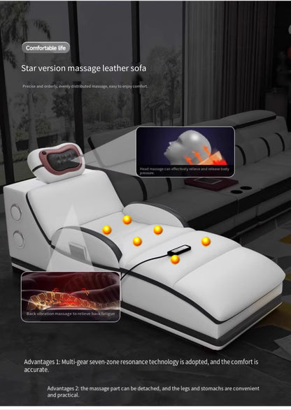 Massage Modern Leather Sofa Luxury Multi Functional Italian Recliner Sofa Couch Puffs Divano Da Soggiorno Living Room Furniture