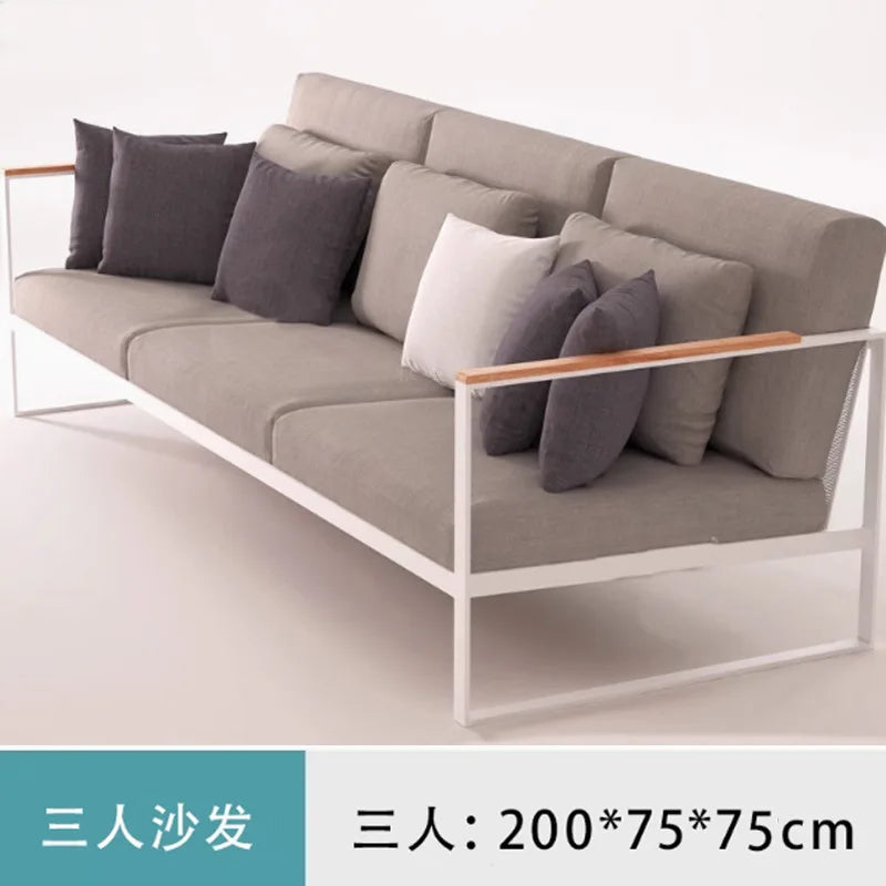 Customized outdoor leisure sofa cafe aluminum alloy lazy sofa coffee table hotel garden balcony villa furniture