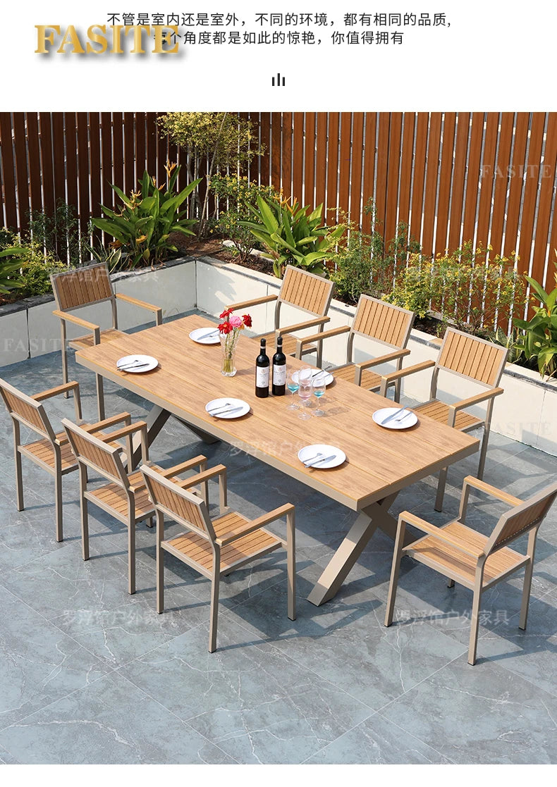Courtyard table and chair outdoor balcony waterproof and sunscreen garden outdoor leisure table and chair combination