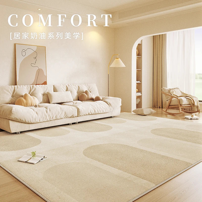 Cream Style Bedroom Decor Carpet Light Luxury Carpets for Living Room Fluffy Soft Art Design Lounge Rug Home Thickened Plush Mat