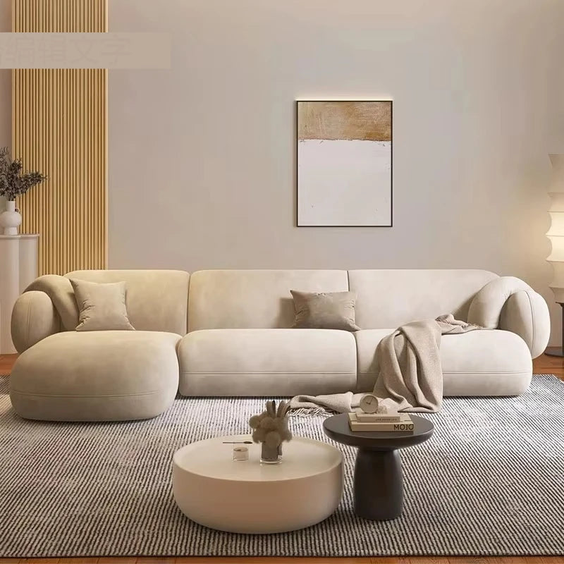 High-end convertible velvet sofa for hotel villas