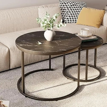 Coffee Tables, Round Nesting Tables Set of 2,Tables, Stacking Nesting Tables for Living Room, Circle Coffee Tables, Side Tables