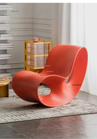 European Plastic Living Room Chairs Creative Rocking Chair Living Room Furniture Lazy Single Sofa Chair Designer Lounge Chair