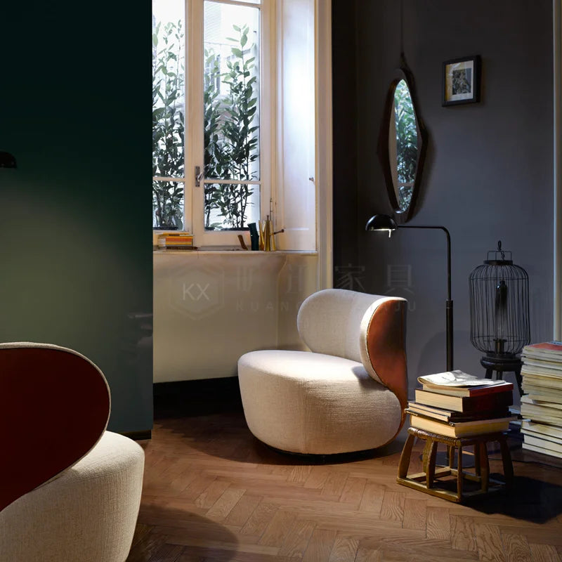 About solid wood special-shaped bedroom balcony leisure single chair fashion, soft decoration club, hair chair