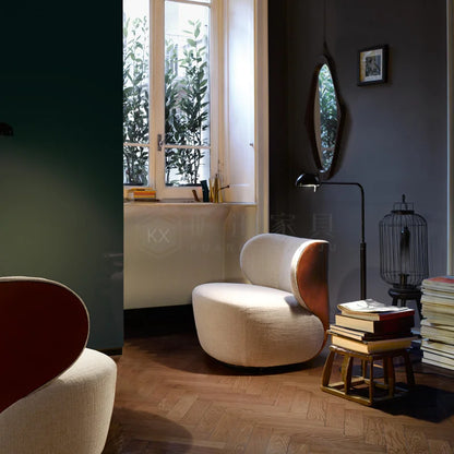 About solid wood special-shaped bedroom balcony leisure single chair fashion, soft decoration club, hair chair