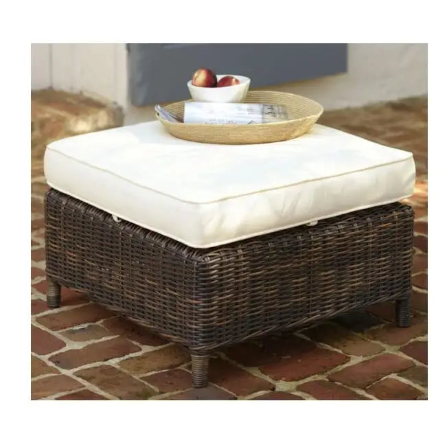 Garden Cheap Outdoor Ottoman Round Wicker Footstool