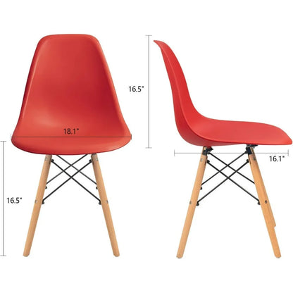 Furmax Modern Style Dining Chair Mid Century Modern DSW Chair, Shell Lounge Plastic Chair for Kitchen Chairs Set of 4(White)