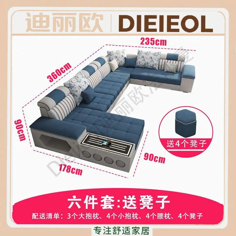 Armrest Electric Sofa Designer Storage Modern Corner Sofa Floor Comfortable Romantic Divani Da Soggiorno House Accessories