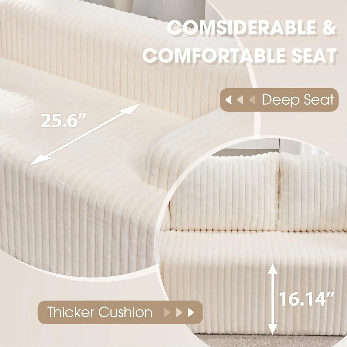 Modular Sectional Sofa Boneless Couch L-Shape Couch 3 Seat Modular Couch Memory Foam Sectional Couches for Living Room, Custom