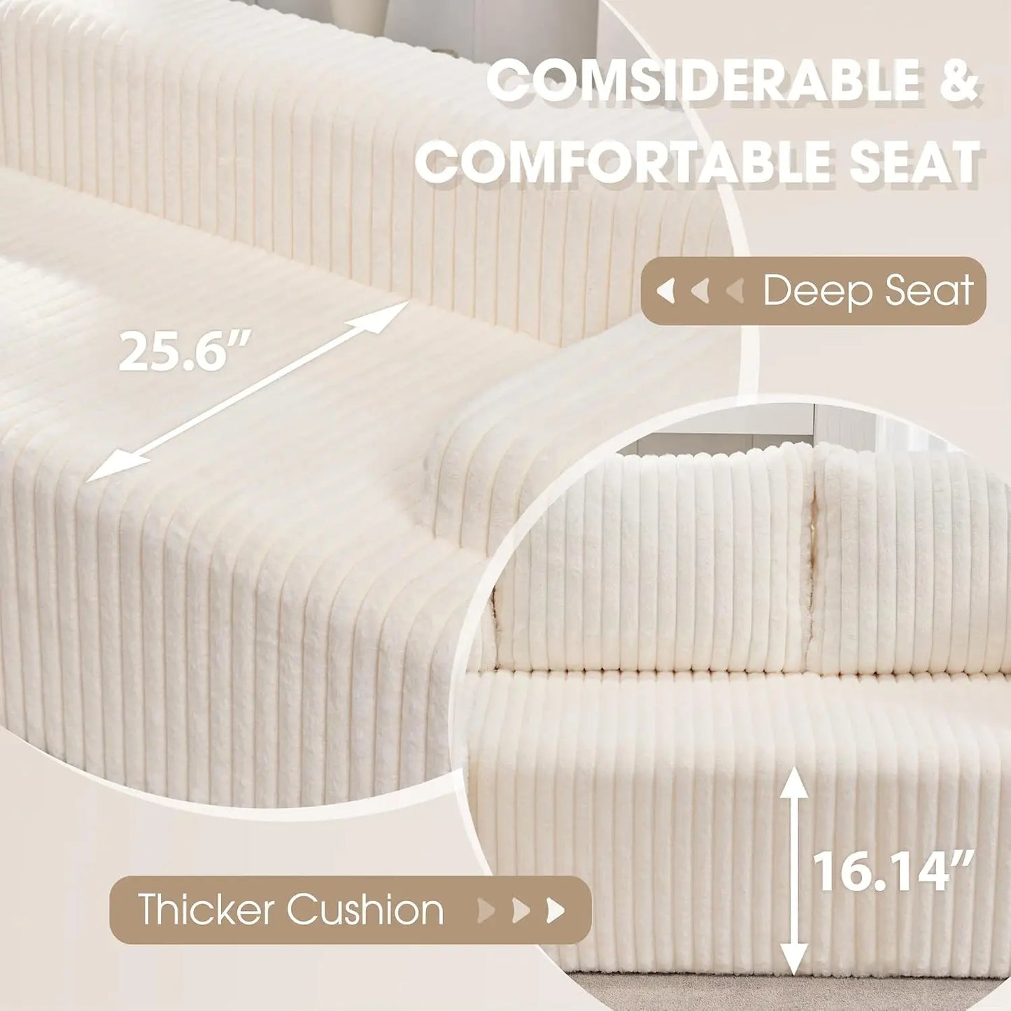 Modular Sectional Sofa Boneless Couch L-Shape Couch 3 Seat Modular Couch Memory Foam Sectional Couches for Living Room, Custom