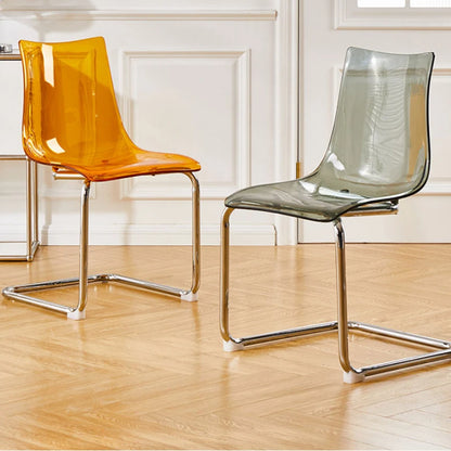 Nordic Reinforced Transparent Chair  Designer Acrylic Backrest Dining Chair Modern Toss Stool  Minimalist Dining Room Chair