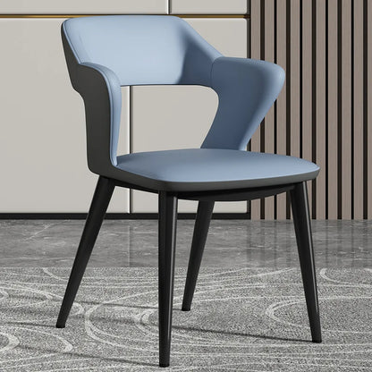 Simple Dining Chair Household Leather Backrest Wrought Iron Armrest Casual Restaurant Chair Hotel Seat Living Room Furniture