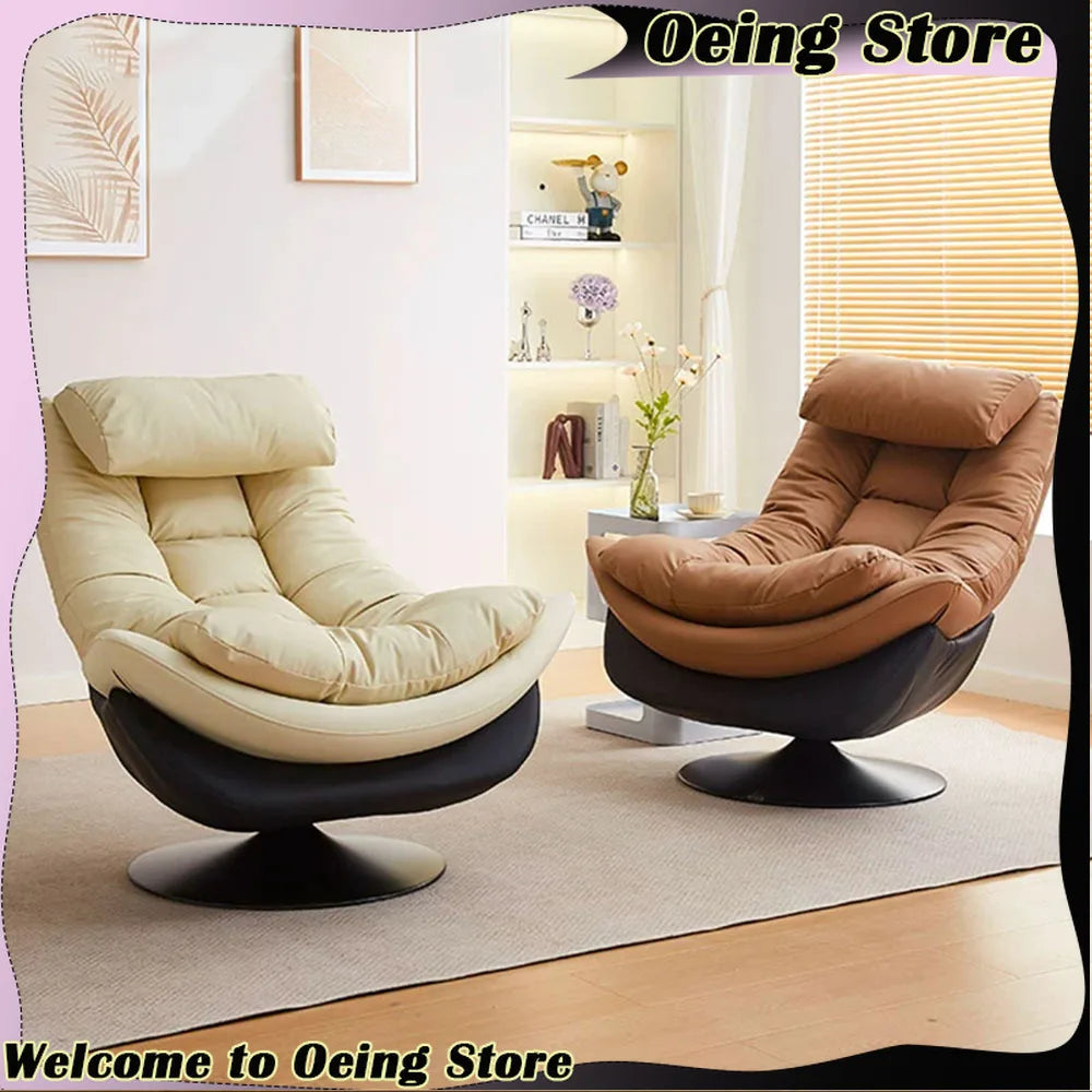 Neck Support Swivel Chairs Ergonomic Back Lazy Meditation Modern Chair Living Single Design Fauteuil