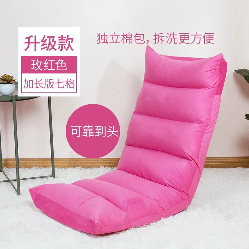 Hot Sale Adjustable Lazy Lounger Sofa Tatami Foldable Lounge Chair Floor Balcony Bay Window Leisure Long Sofa Bed Back Chair