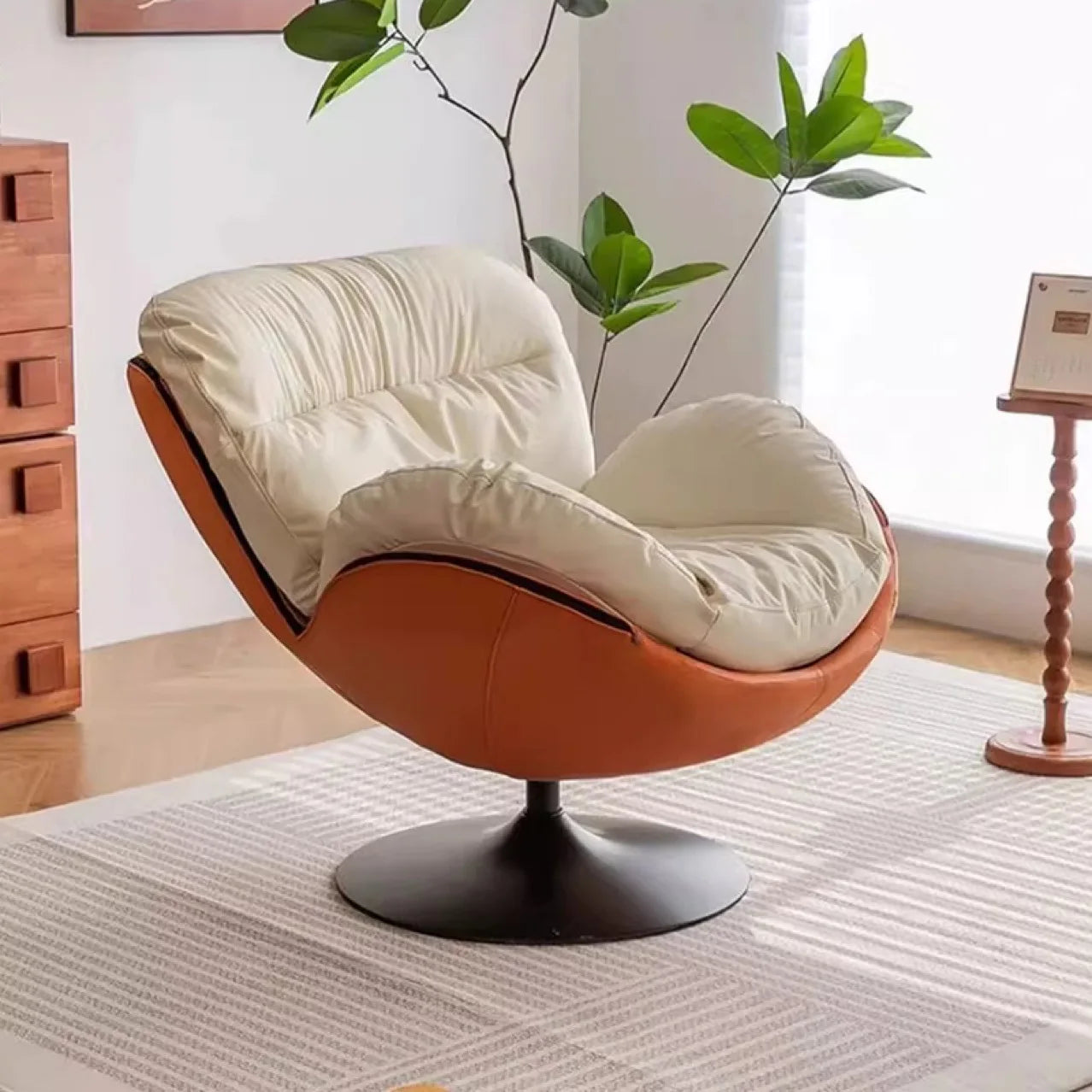 Lounge Chair Swing Egg Shell Daybed Rocker Relaxation One Person Cozy Nest Sofa Lounge Chair Home Furniture Sofa Bed Furniture