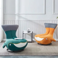 -Fabric Cartoon Seat Shark Transfer Chair Whale Sofa Recliner Single Lounge Children Kids Rocking Chair