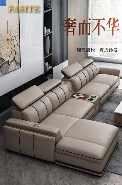 Luxury First-Layer Sofa Classic Light Living Room Size Princess Apartment Straight Row Home Combination