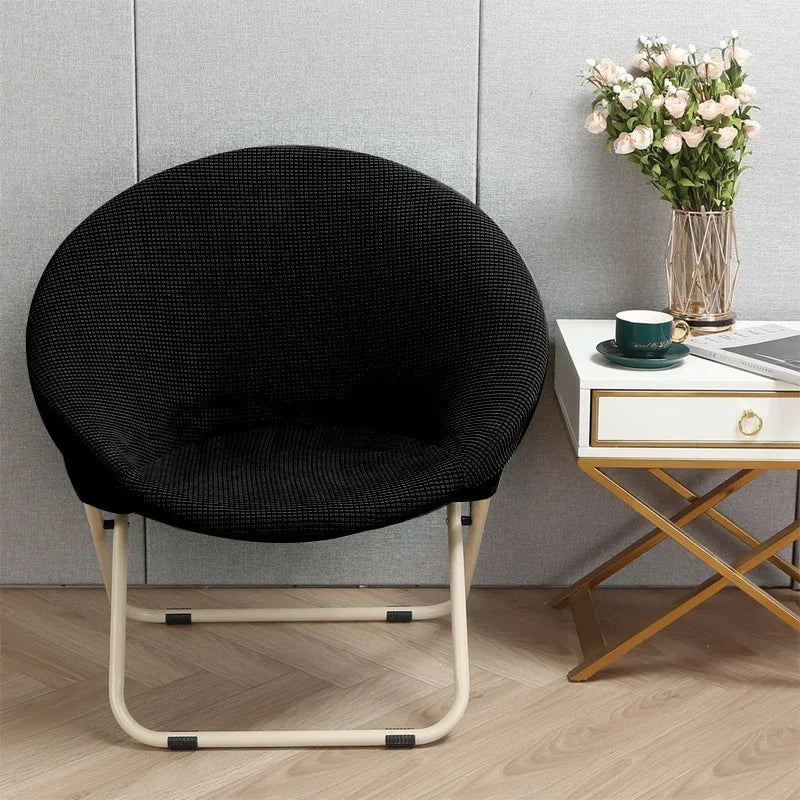 New Simple Saucer Chair Cover Moon Sauce Chair Protector Round Camping Chair Covers Knitted Jacquard Corn Pattern Seat Cover