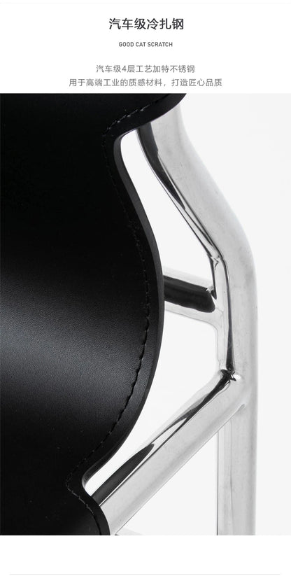 Italian Simple Saddle Chair, Bauhaus Design Dining Chair, Stainless Steel Backrest Chair, Wholesale Available, Home Furniture