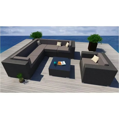 Luxury Durable Easy Cleaning  Garden Furniture Outdoor  Rattan   Lounge Set