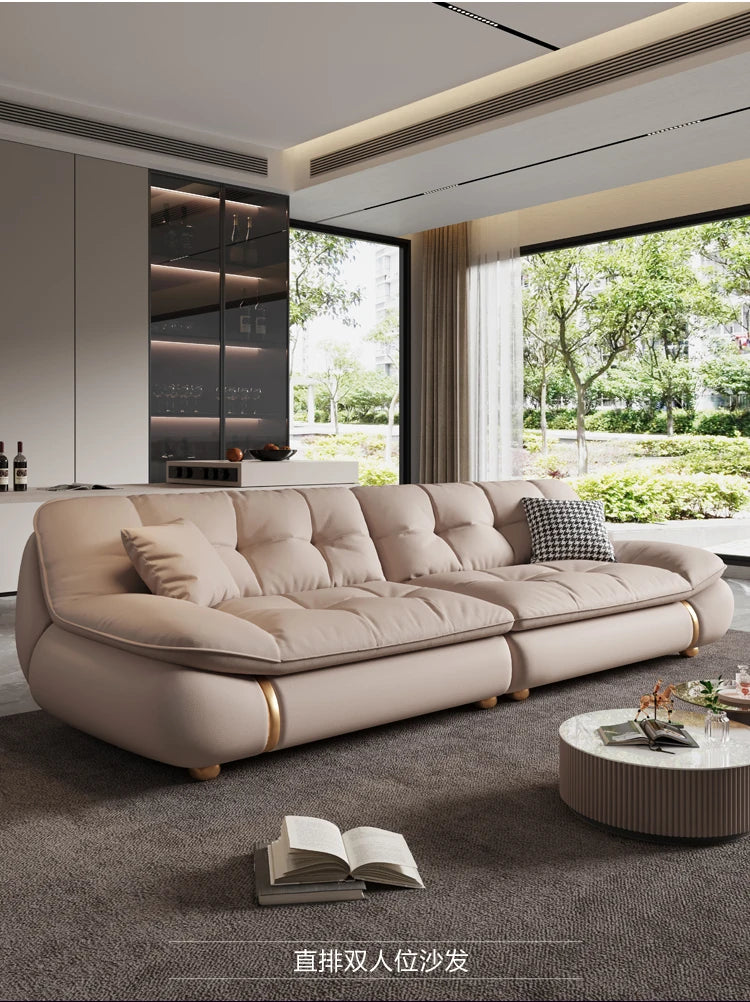 Aesthetic Classic Living Room Sofas White Real Leather Luxury Soft Sofa Lounge Lazy Modern Woonkamerbanken Furniture For Home