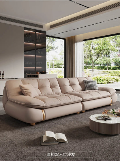Aesthetic Classic Living Room Sofas White Real Leather Luxury Soft Sofa Lounge Lazy Modern Woonkamerbanken Furniture For Home