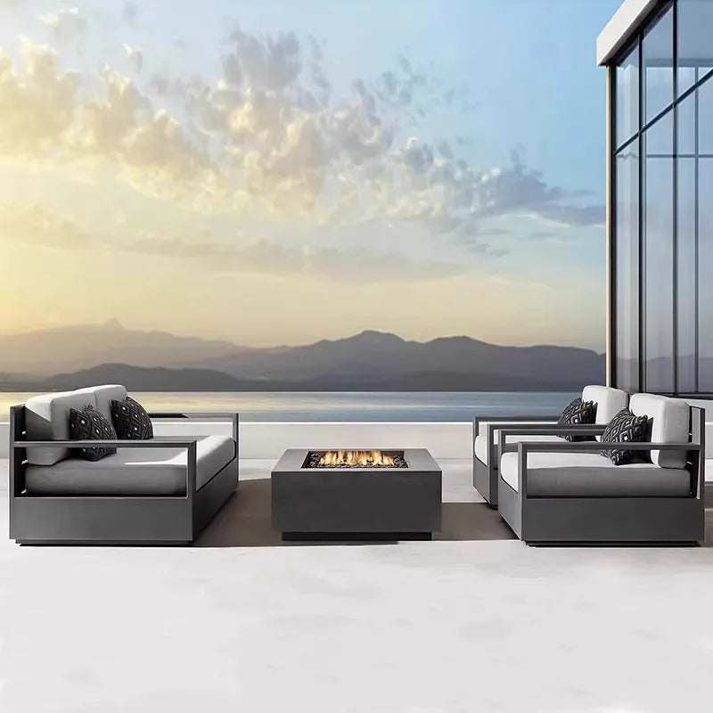 postmodern Aluminum alloy outdoor sofa leisure courtyard open-air balcony waterproof homestay sun room