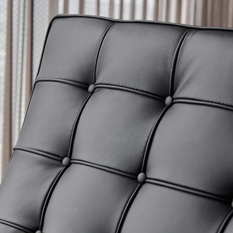 Comfortable Ergonomic Living Room Chair with Genuine Leather Backrest for Study, Cafe, and Gaming Use