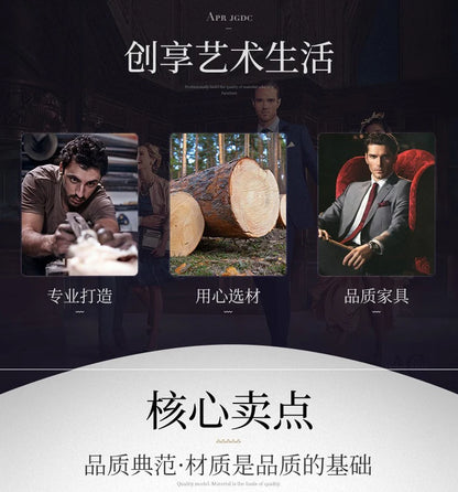 European dining table, all solid wood oval square table, champagne gold, square dining table