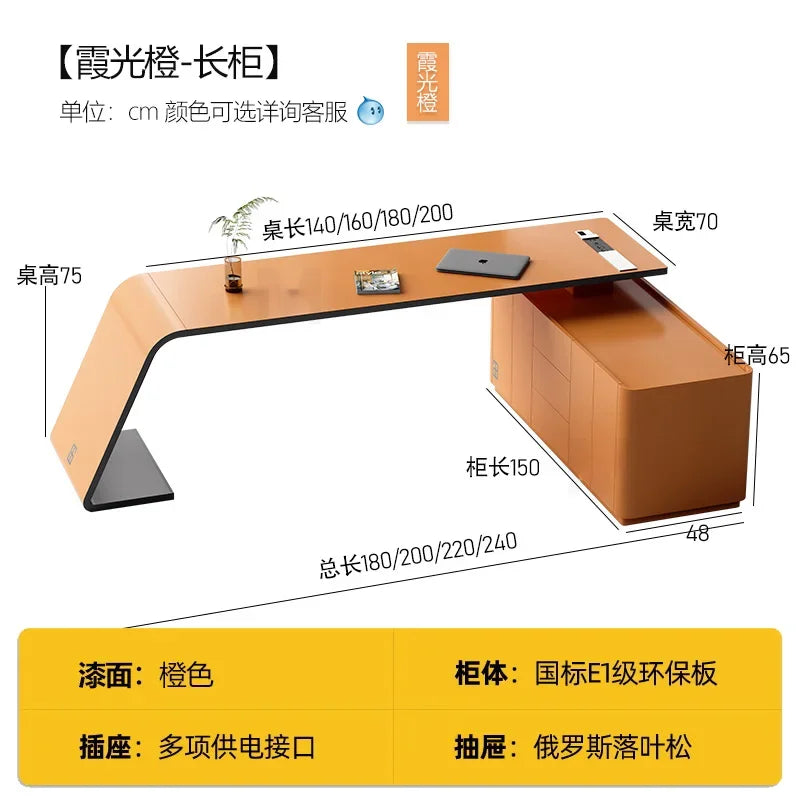 Luxury Paint Office Desk High-end Simple Modern Creative Boss Desk President Manager Mesas De Escritorio Office Furniture