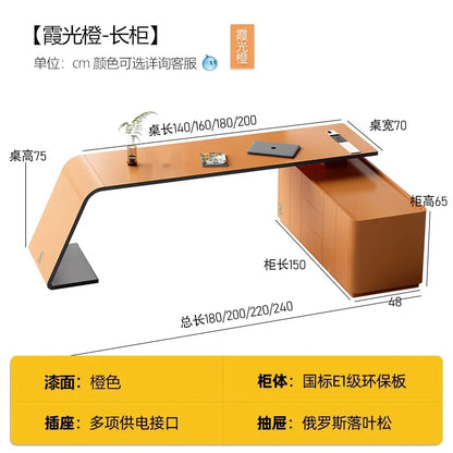 Luxury Paint Office Desk High-end Simple Modern Creative Boss Desk President Manager Mesas De Escritorio Office Furniture