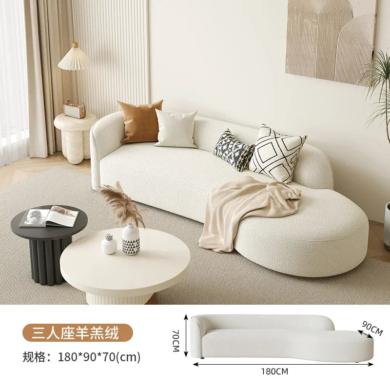 Cream Wind Sofa Modern Simple Aesthetics Designer Relaxing Sofa White Trendy Luxury Living Room Muebles Lounge Suite Furniture