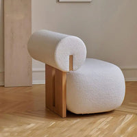 Nordic, Solid Wood, Sofa Chair, Modern, Light Luxury, Cream Style, Living Room, Lazy, Chair, Leisure Chair