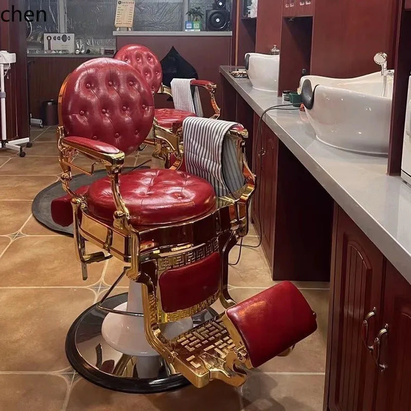 HT hairdressing special large chair barber shop hair cutting retro chair