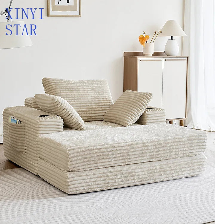Small Apartment Living Room Designer Lamb Fleece Fabric Sectional Sofa Set Stylish Ancient Middle Module Combination Vacuum
