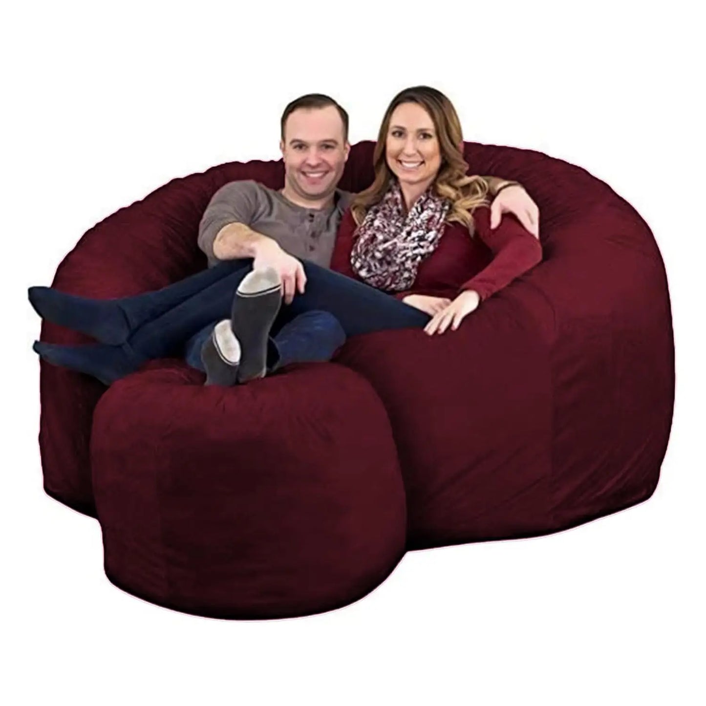 6ft Bean Bag Chair & Footstool, Oversize Bean Bag Chair for Adults, Comfy Chair Bean Bag Couch Lounge Sofa Loveseat, Customized