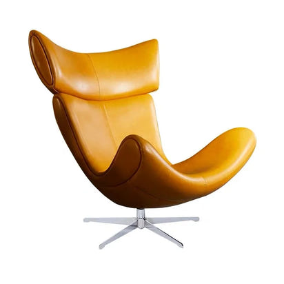 U-BEST European home bedroom leather stainless steel furniture lazy upholstered accent chair Imola chair recliner chair