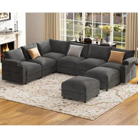 Oversized Velvet Cloud Sectional Sleeper Sofa with Chaise